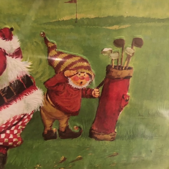 Vintage 1981 Norcross Christmas Greeting Cards Santa Playing Golf. Set of 25 - Picture 5 of 6